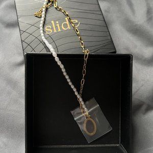 Gold & Pearl Necklace - SLIDE JEWLS